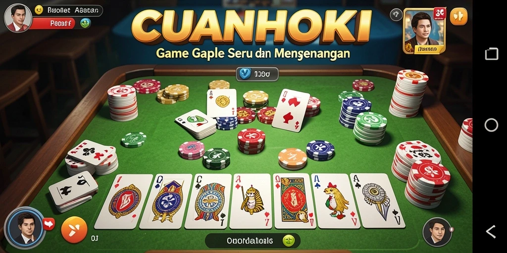 Screenshot CUANHOKI menampilkan momen seru permainan Gaple.
