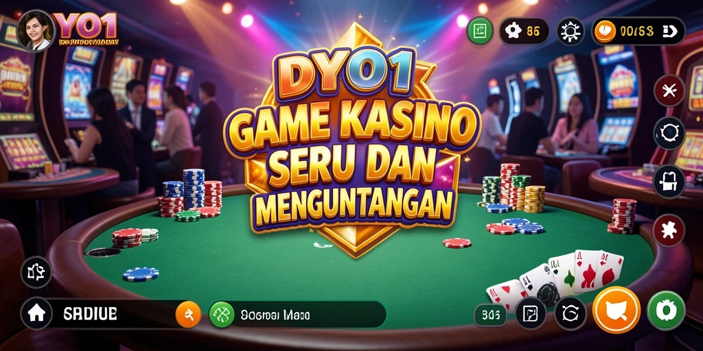 Tampilan utama DY01 dengan gameplay kasino yang mendebarkan.