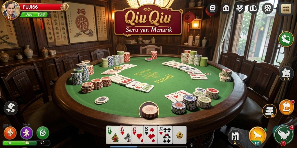 Tampilan gameplay seru FUJI66 dengan aksi QiuQiu.