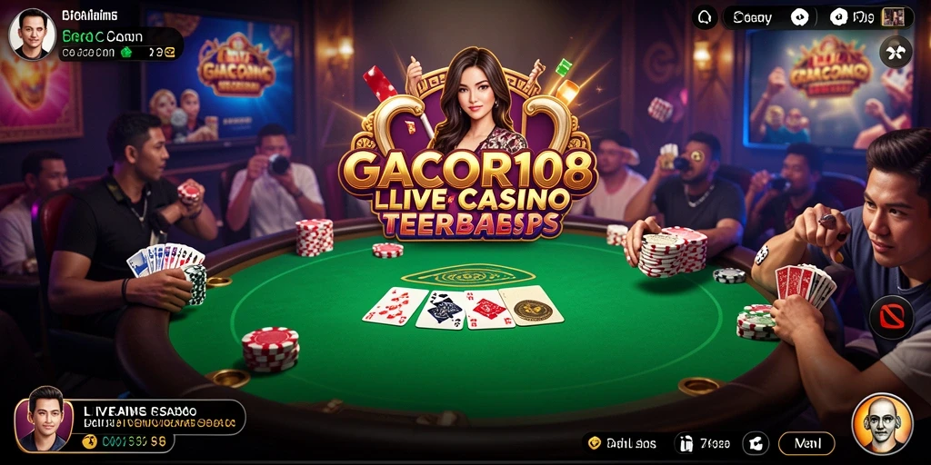 Tampilan menarik gameplay Live Casino GACOR108 dengan dealer langsung.
