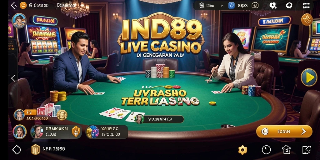 Screenshot gameplay Live Casino IND89 menampilkan dealer langsung dan suasana permainan.