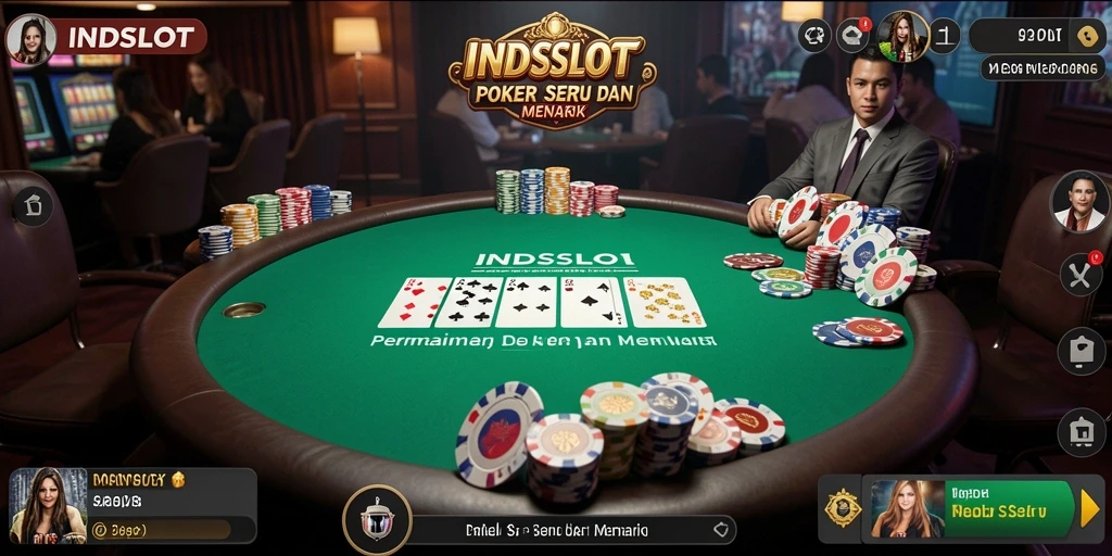 Tampilan gameplay seru di INDSLOT dengan berbagai jenis permainan Poker.