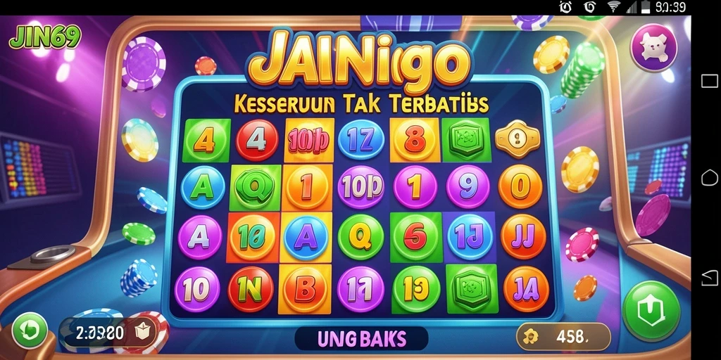Tampilan gameplay Bingo yang seru dan penuh warna di JIN69.