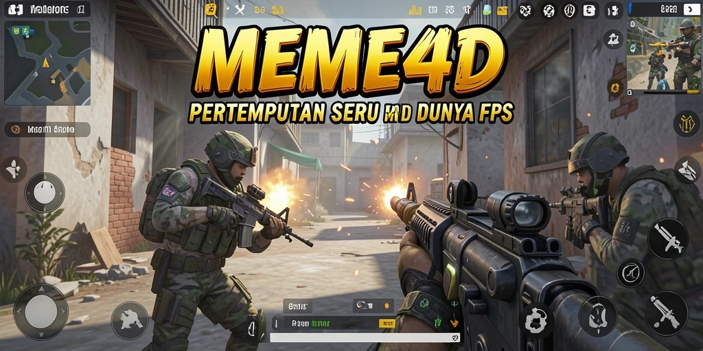 Tampilan seru gameplay FPS di MEME4D dengan aksi yang mendebarkan.