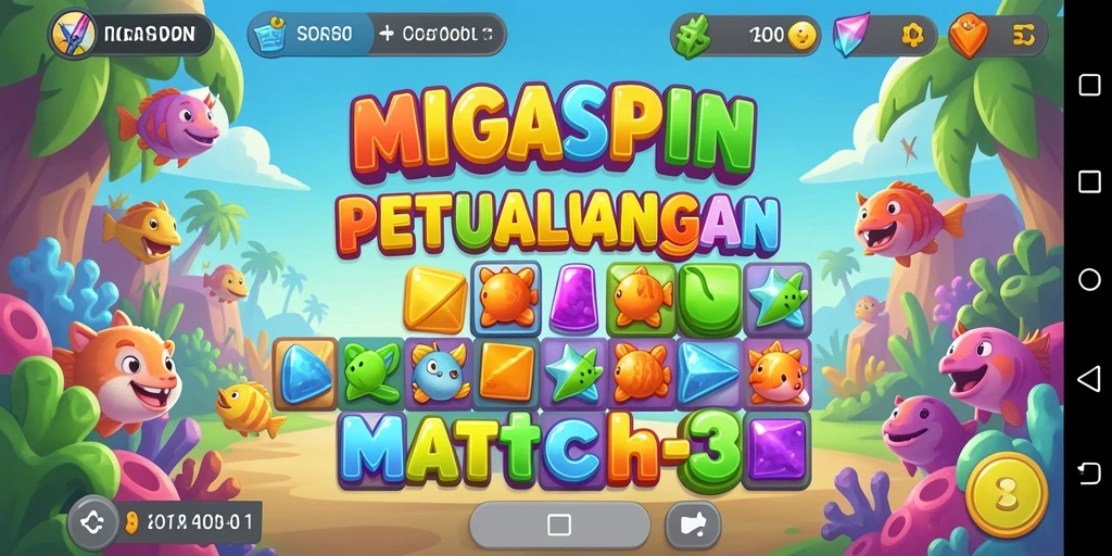 Gameplay seru dalam MIGASPIN yang penuh warna.