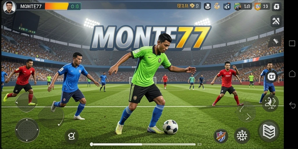 Screenshot MONTE77 menampilkan aksi seru dalam permainan olahraga.