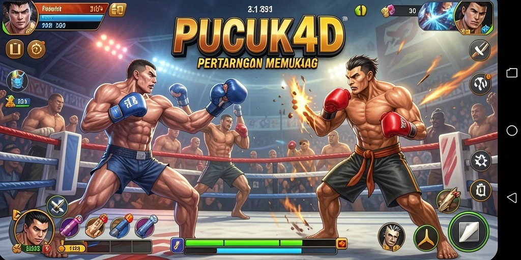 Tangkapan layar utama PUCUK4D menunjukkan karakter bertarung dengan latar belakang yang mendebarkan.