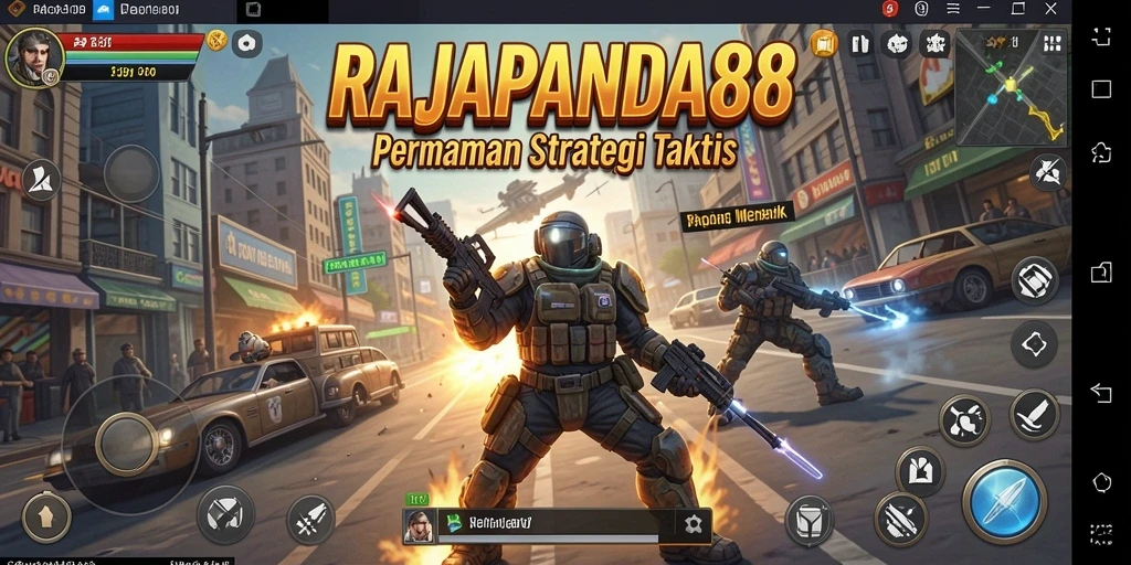 Tampilan permainan strategis yang penuh aksi dan taktik.
