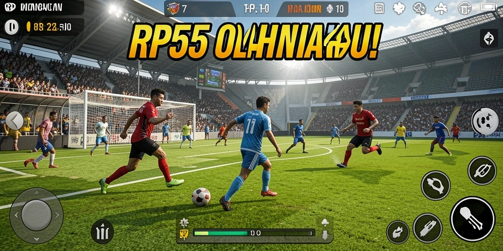 Tampilan gameplay RP55 yang menegangkan di arena olahraga.