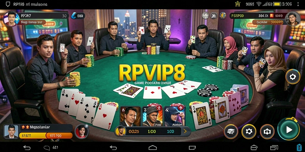 Tampilan gameplay Poker yang seru dalam RPVIP8.