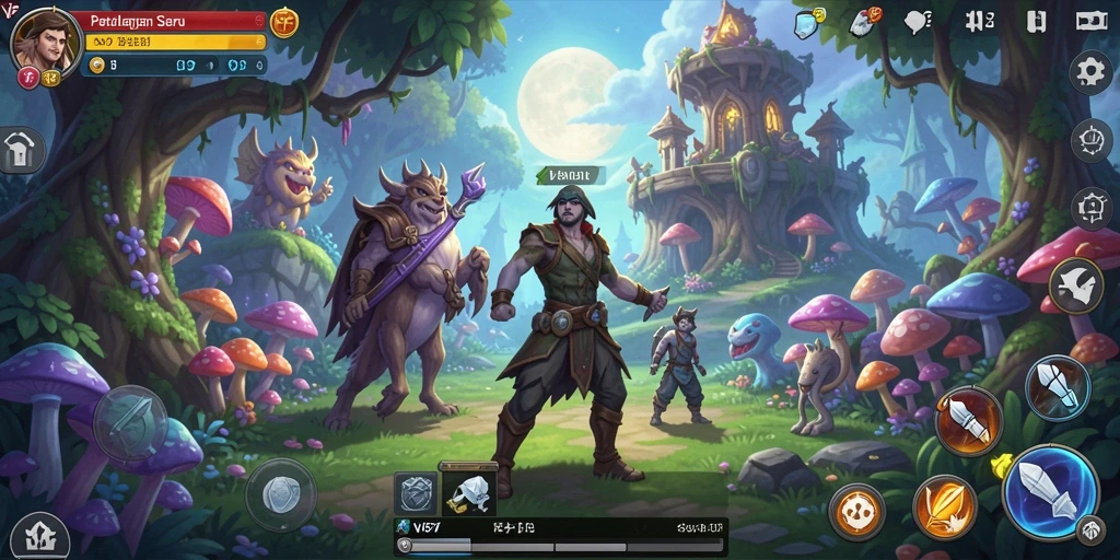 Gameplay V87 menampilkan petualangan seru di dunia fantasi.