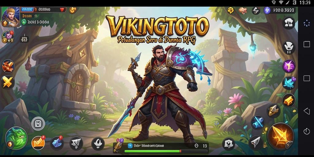 Tangkapan layar VIKINGTOTO menampilkan pertempuran epik dan lingkungan yang indah.